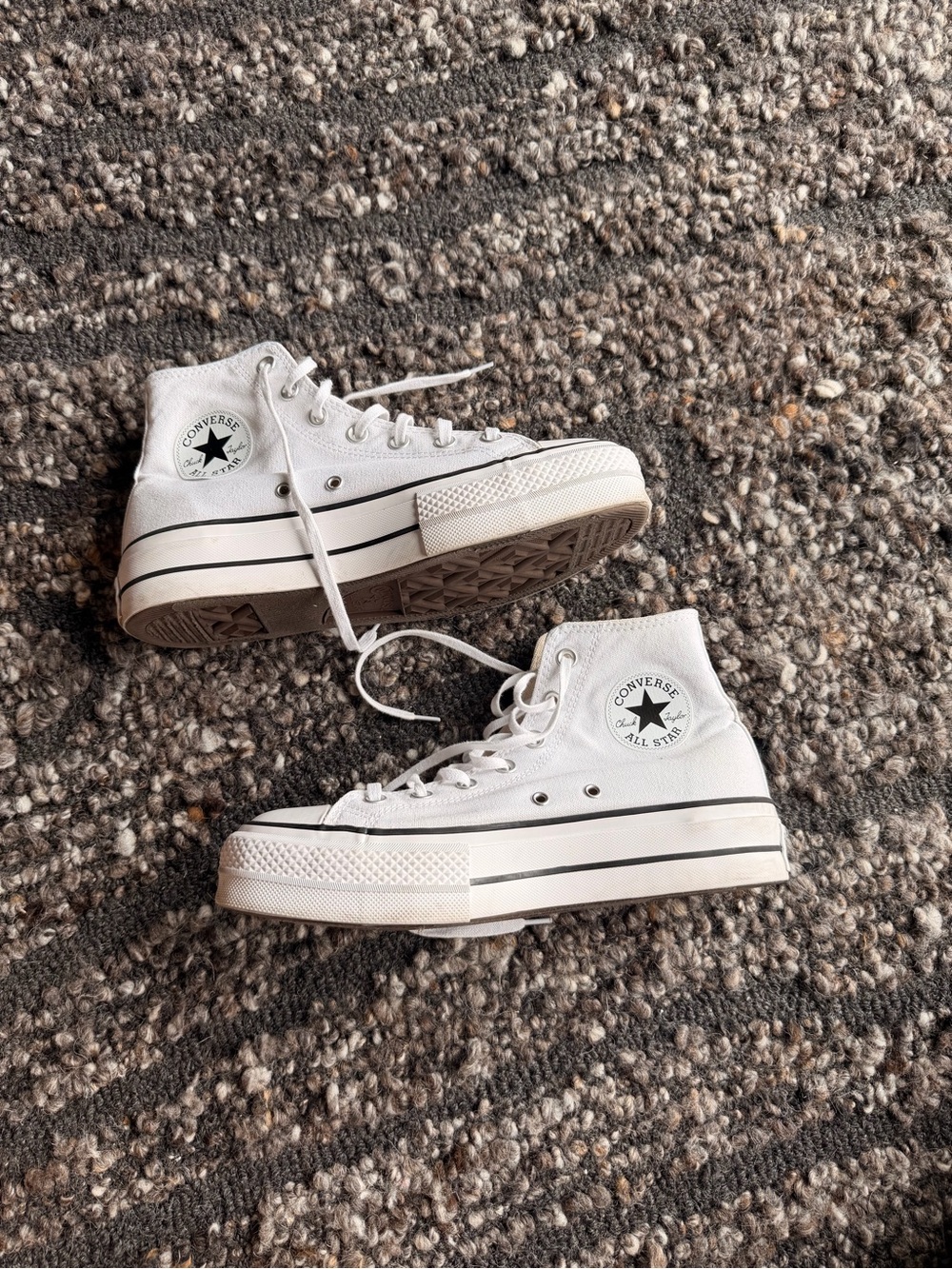 Converse Platform High Top Sneakers - White with Black Trim